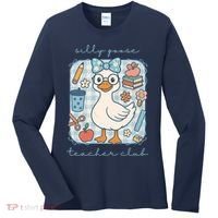 Silly Goose Teacher Club Funny Back To School Women's Long Sleeve Shirt thumb 0
