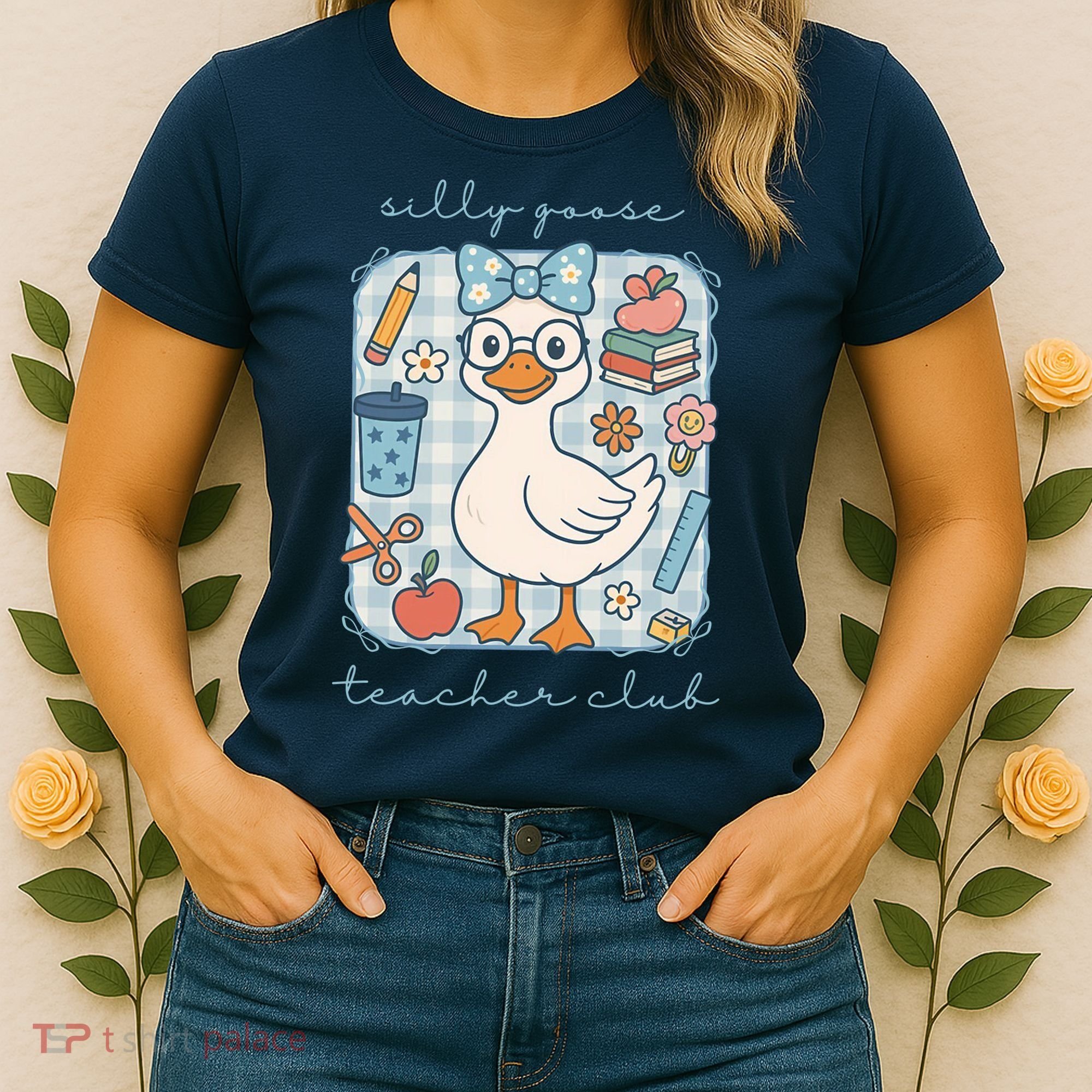 Silly Goose Teacher Club Funny Back To School Women's T-Shirt