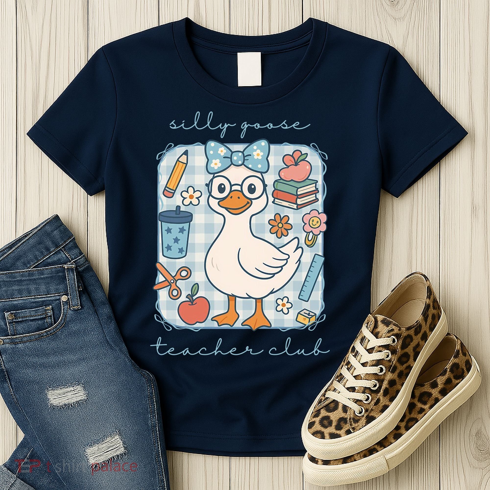 Silly Goose Teacher Club Funny Back To School Women's T-Shirt