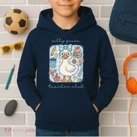 Silly Goose Teacher Club Funny Back To School Kids Hoodie thumb 2