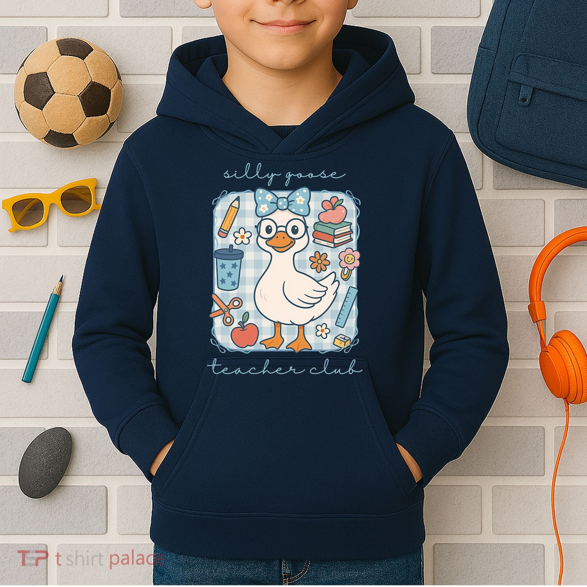 Silly Goose Teacher Club Funny Back To School Kids Hoodie