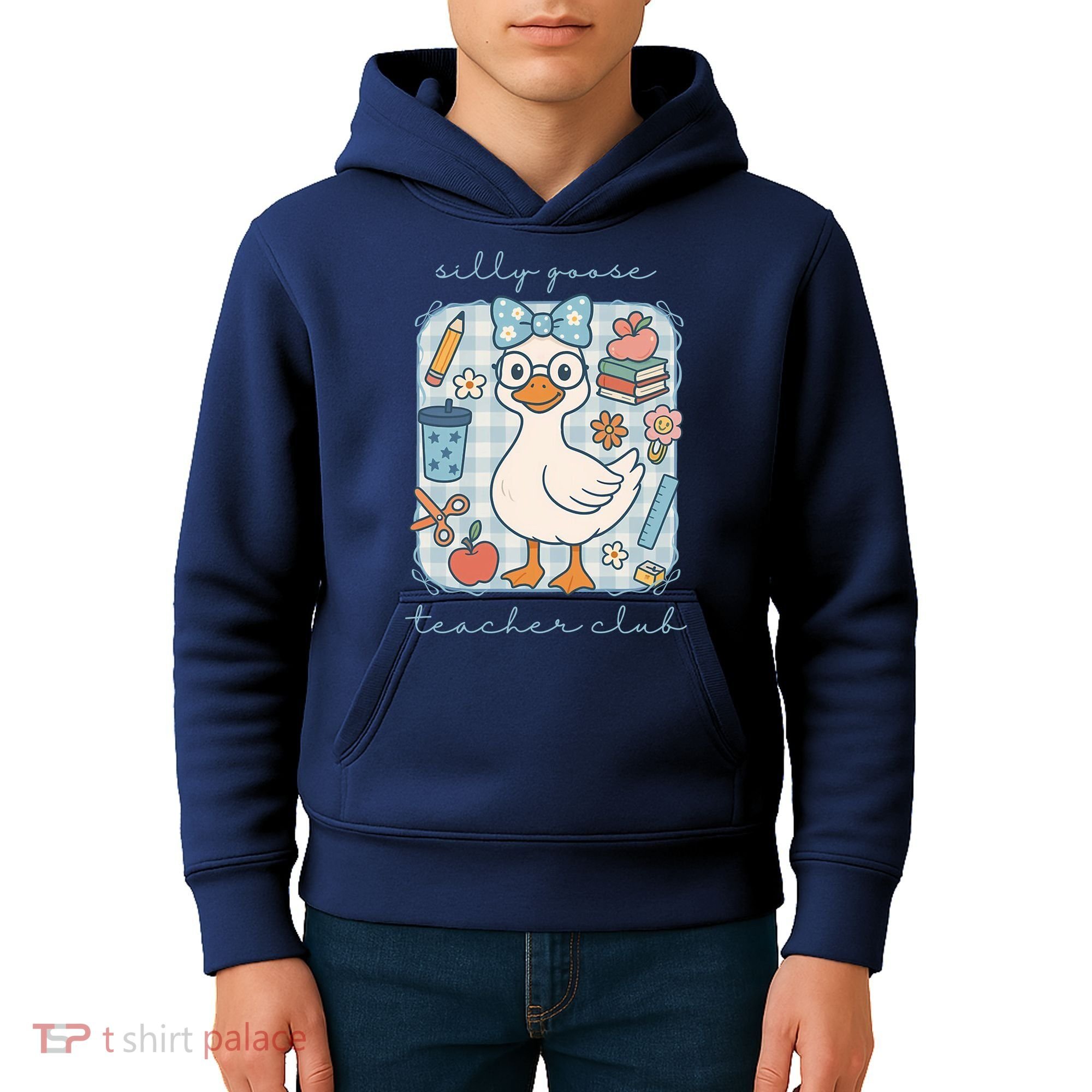 Silly Goose Teacher Club Funny Back To School Kids Hoodie