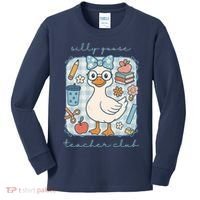Silly Goose Teacher Club Funny Back To School Kids Long Sleeve Shirt thumb 0