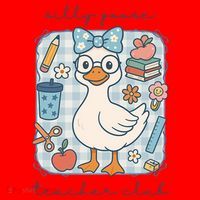 Silly Goose Teacher Club Funny Back To School Santa Hat thumb 1