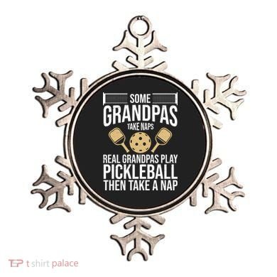 Some Grandpas Take Naps Real Grandpas Play Pickleball Funny Ornament