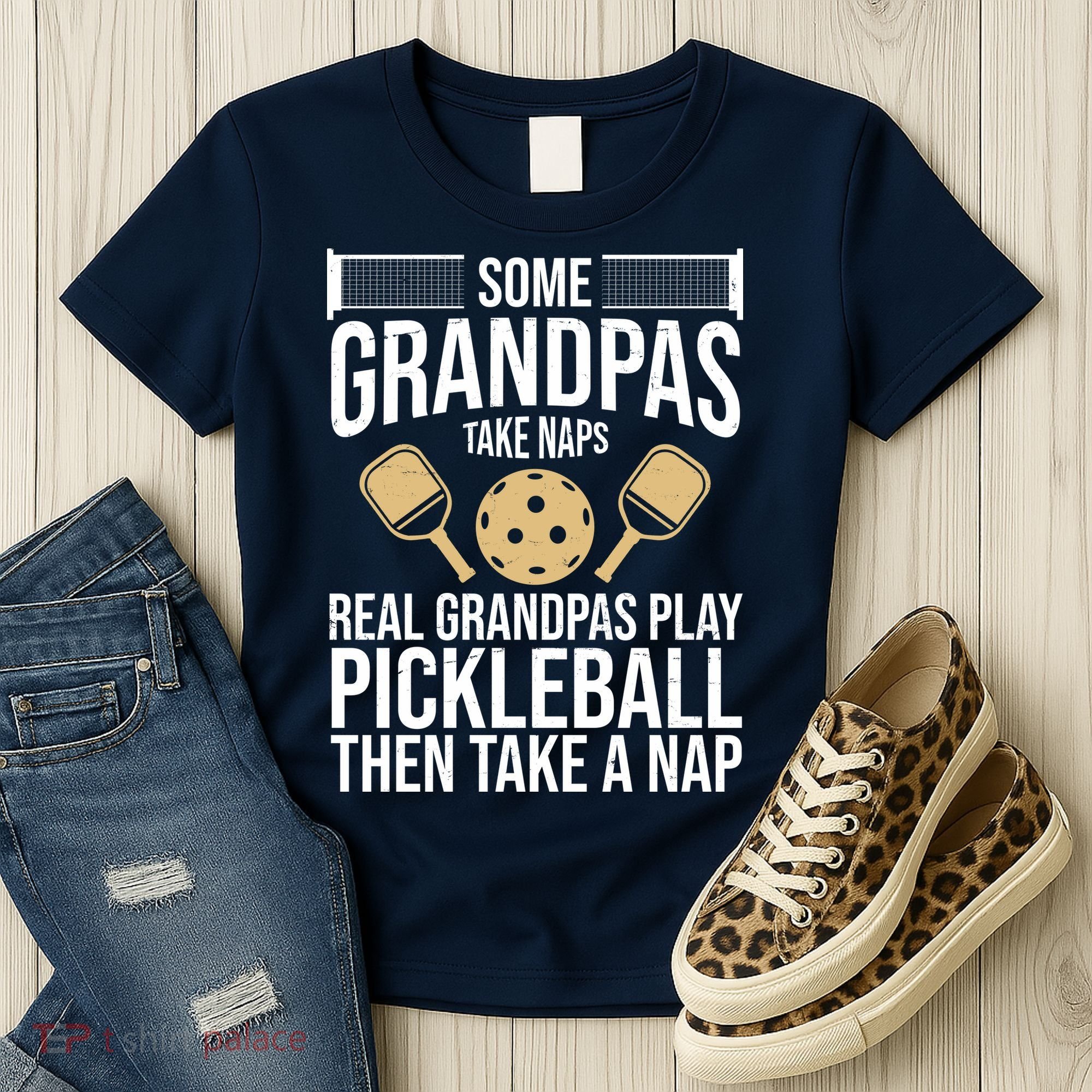 Some Grandpas Take Naps Real Grandpas Play Pickleball Funny Women's T-Shirt