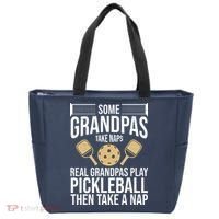 Some Grandpas Take Naps Real Grandpas Play Pickleball Funny Tote Bag thumb 0