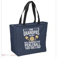 Some Grandpas Take Naps Real Grandpas Play Pickleball Funny Tote Bag thumb 2