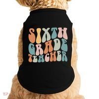 Sixth Grade Teacher Back To School Groovy Retro 6Th Grade Meaningful Gift Doggie Tank thumb 0