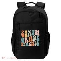 Sixth Grade Teacher Back To School Groovy Retro 6Th Grade Meaningful Gift Backpack thumb 0