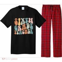 Sixth Grade Teacher Back To School Groovy Retro 6Th Grade Meaningful Gift Pajama Set thumb 0
