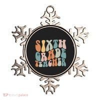 Sixth Grade Teacher Back To School Groovy Retro 6Th Grade Meaningful Gift Ornament thumb 0