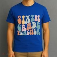 Sixth Grade Teacher Back To School Groovy Retro 6Th Grade Meaningful Gift T-Shirt thumb 3