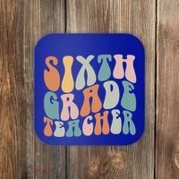 Sixth Grade Teacher Back To School Groovy Retro 6Th Grade Meaningful Gift Coaster thumb 0