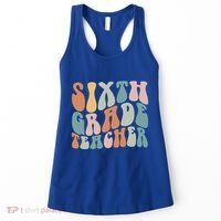 Sixth Grade Teacher Back To School Groovy Retro 6Th Grade Meaningful Gift Women's Tank Top thumb 0
