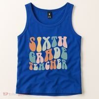 Sixth Grade Teacher Back To School Groovy Retro 6Th Grade Meaningful Gift Tank Top thumb 2