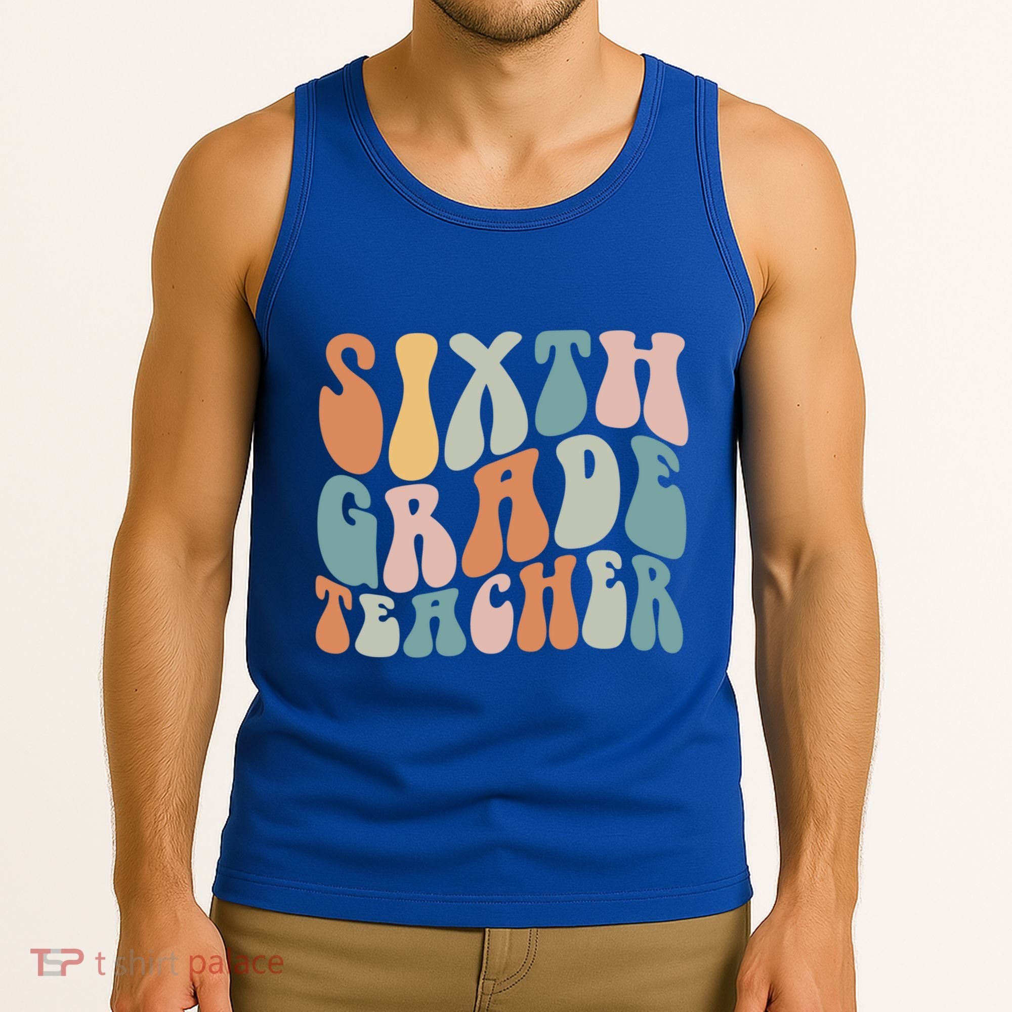 Sixth Grade Teacher Back To School Groovy Retro 6Th Grade Meaningful Gift Tank Top