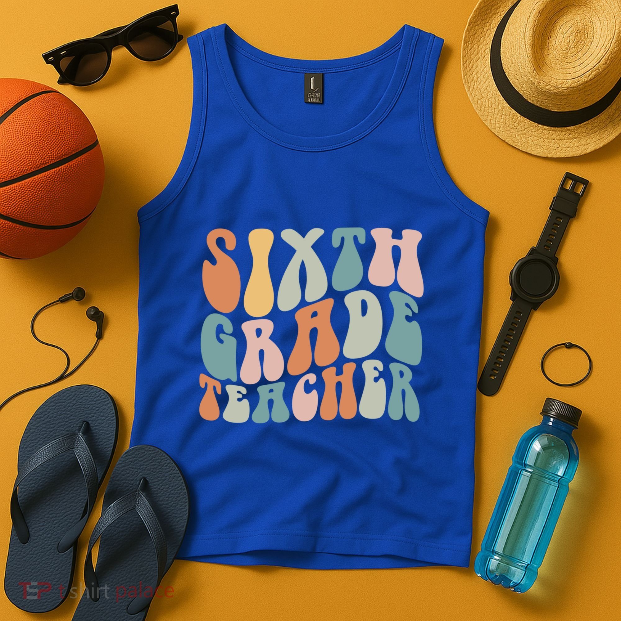 Sixth Grade Teacher Back To School Groovy Retro 6Th Grade Meaningful Gift Tank Top