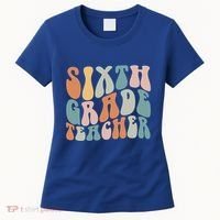 Sixth Grade Teacher Back To School Groovy Retro 6Th Grade Meaningful Gift Women's T-Shirt thumb 0
