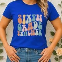 Sixth Grade Teacher Back To School Groovy Retro 6Th Grade Meaningful Gift Women's T-Shirt thumb 2
