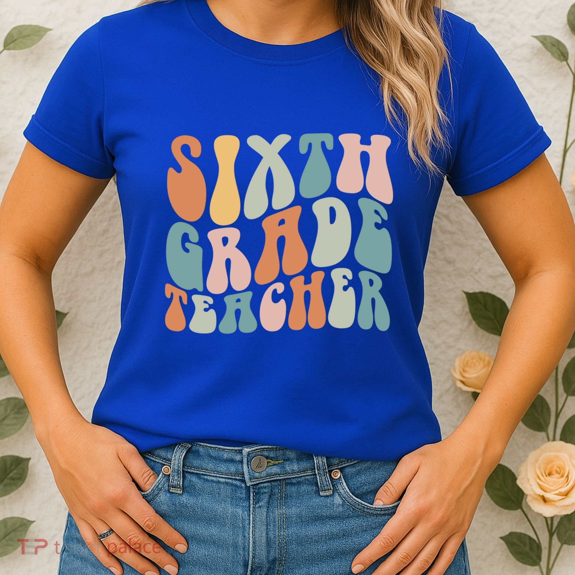 Sixth Grade Teacher Back To School Groovy Retro 6Th Grade Meaningful Gift Women's T-Shirt