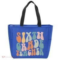 Sixth Grade Teacher Back To School Groovy Retro 6Th Grade Meaningful Gift Tote Bag thumb 0