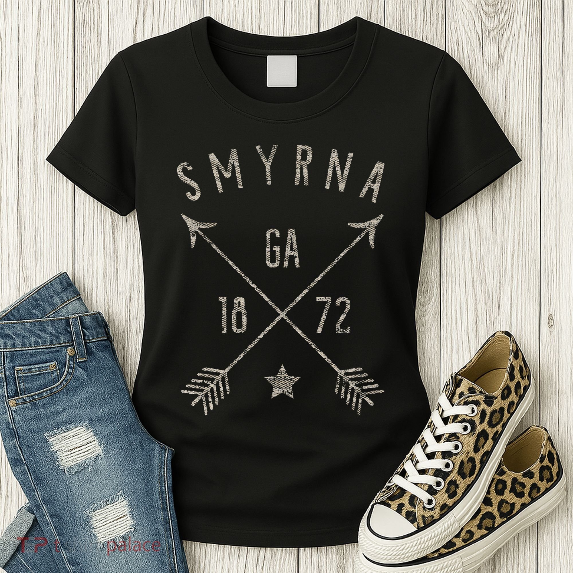 Smyrna Ga T Distressed Boho Style Home City Women's T-Shirt