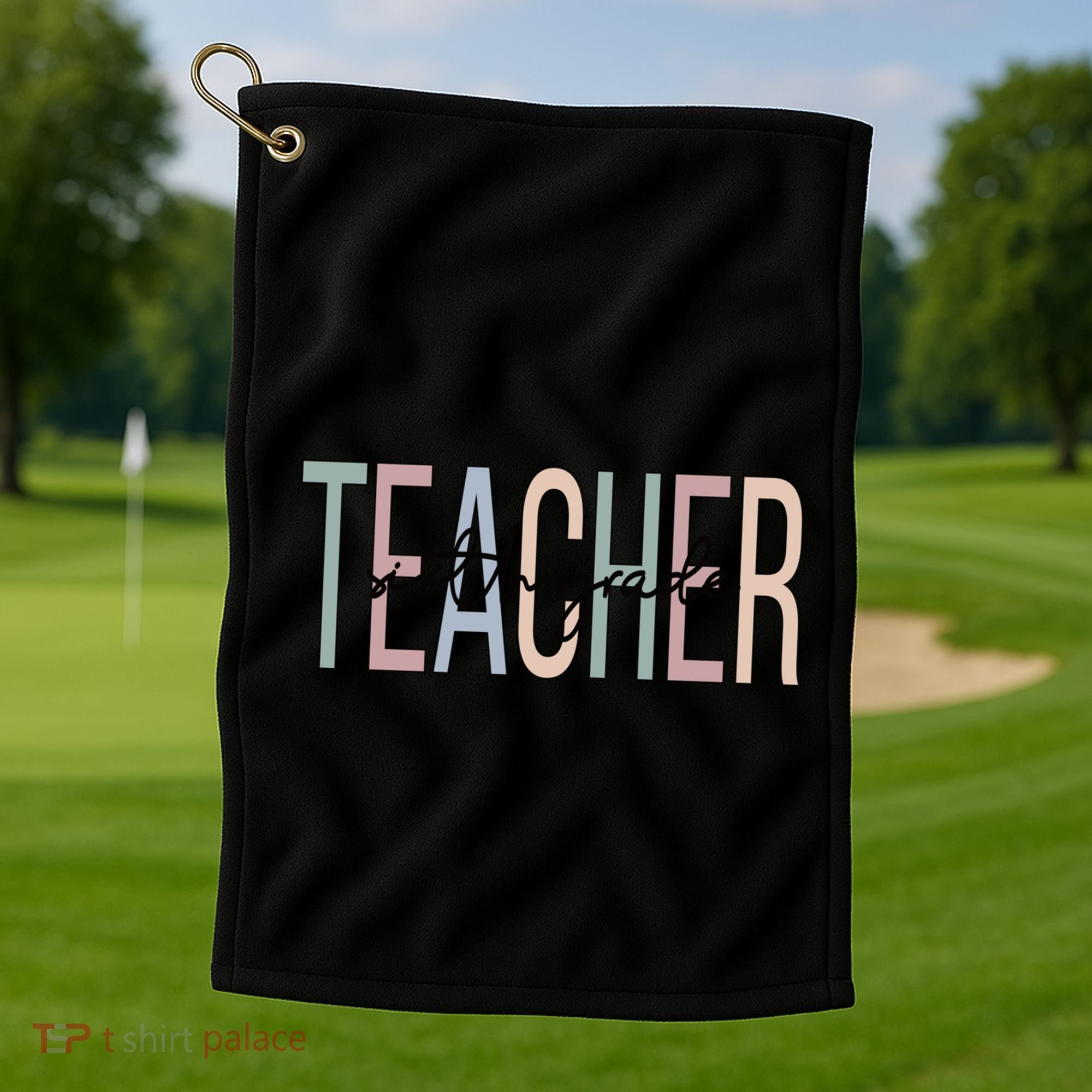 Sixth Grade Teacher Boho 6Th Grade Teacher Funny Gift Golf Towel