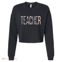 Sixth Grade Teacher Boho 6Th Grade Teacher Funny Gift Cropped Pullover Crew thumb 0