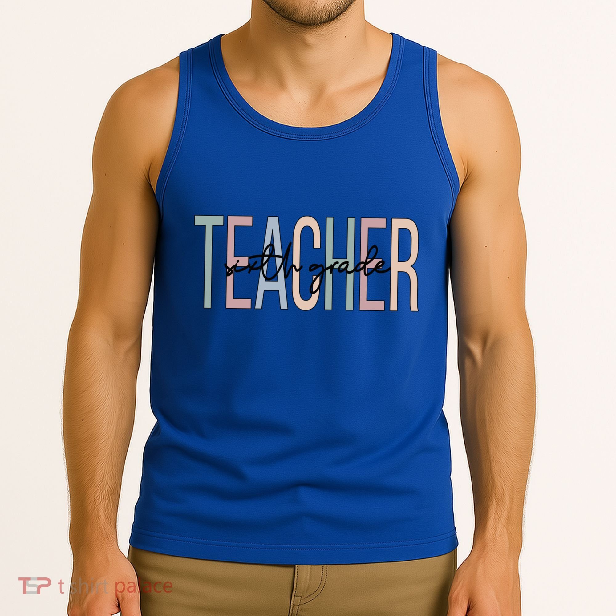 Sixth Grade Teacher Boho 6Th Grade Teacher Funny Gift Tank Top