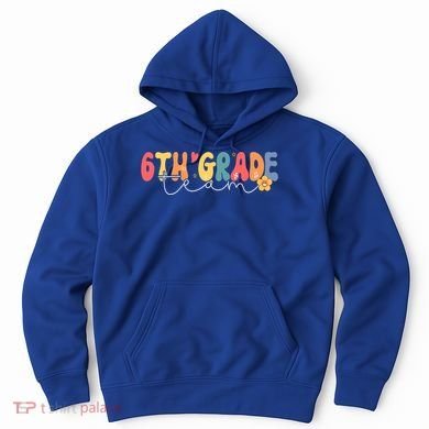 Sixth Grade Teacher Retro Groovy Design 6Th Grade Team Cool Gift Hoodie