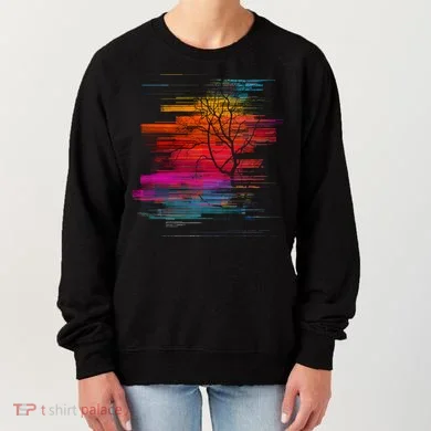 Sunset Glitch Tree Women's Sweatshirt