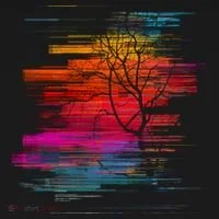 Sunset Glitch Tree Doggie Tank thumb 4