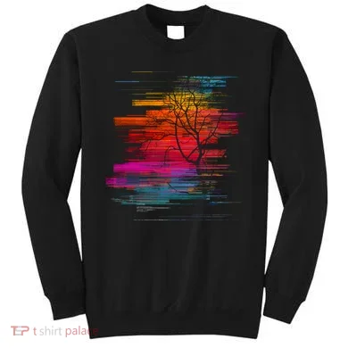 Sunset Glitch Tree Sweatshirt