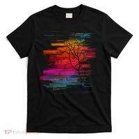 Sunset Glitch Tree T-Shirt thumb 0