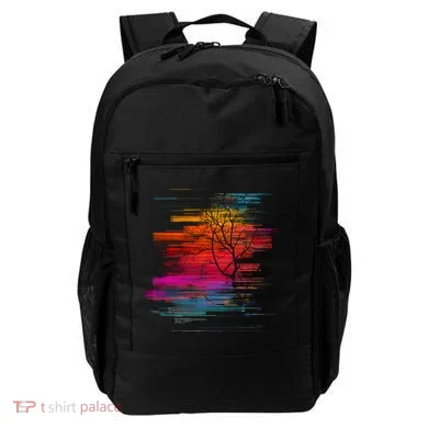 Sunset Glitch Tree Backpack