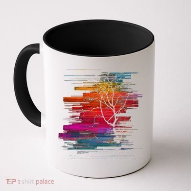 Sunset Glitch Tree Coffee Mug