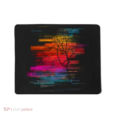 Sunset Glitch Tree Mousepad