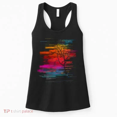 Sunset Glitch Tree Women's Tank Top