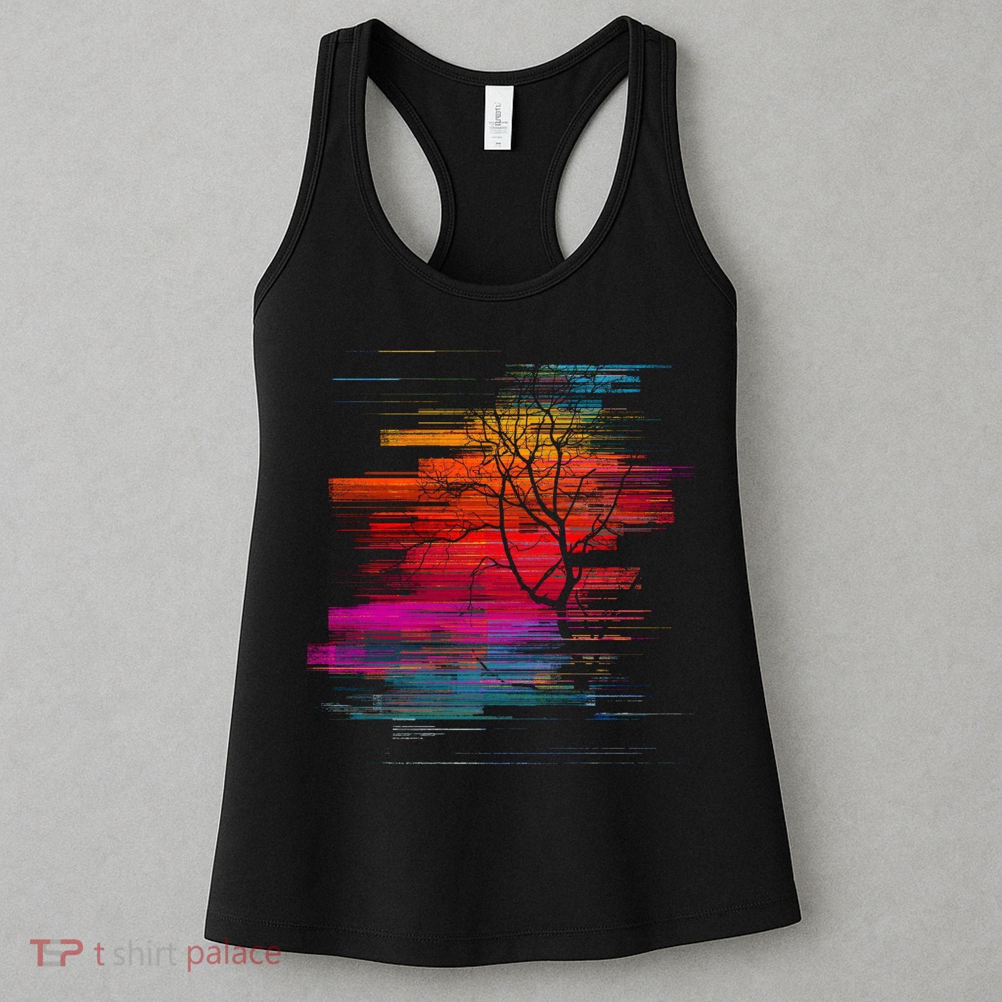 Sunset Glitch Tree Women's Tank Top
