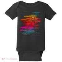 Sunset Glitch Tree Baby Bodysuit thumb 0