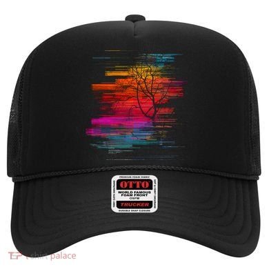 Sunset Glitch Tree Hat