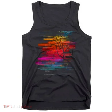 Sunset Glitch Tree Tank Top