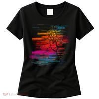 Sunset Glitch Tree Women's T-Shirt thumb 0
