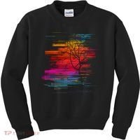 Sunset Glitch Tree Kids Sweatshirt thumb 0