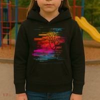 Sunset Glitch Tree Kids Hoodie thumb 3