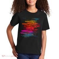 Sunset Glitch Tree Kids T-Shirt thumb 2
