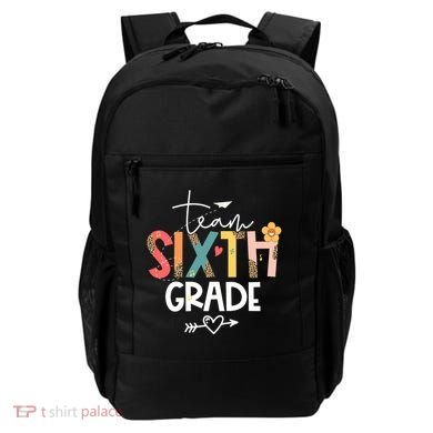 Sixth Grade Teacher Retro Groovy Design Leopard 6Th Grade Gift Backpack
