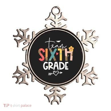 Sixth Grade Teacher Retro Groovy Design Leopard 6Th Grade Gift Ornament