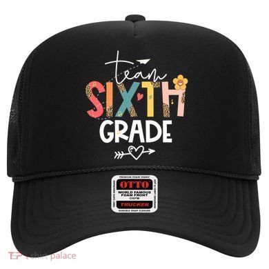 Sixth Grade Teacher Retro Groovy Design Leopard 6Th Grade Gift Hat